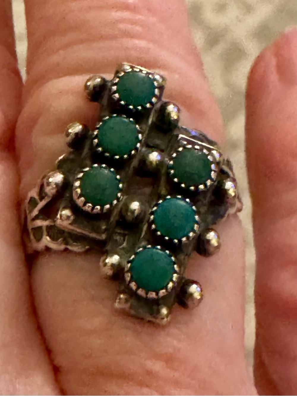 Sterling Silver Turquoise Cluster Statement Ring
